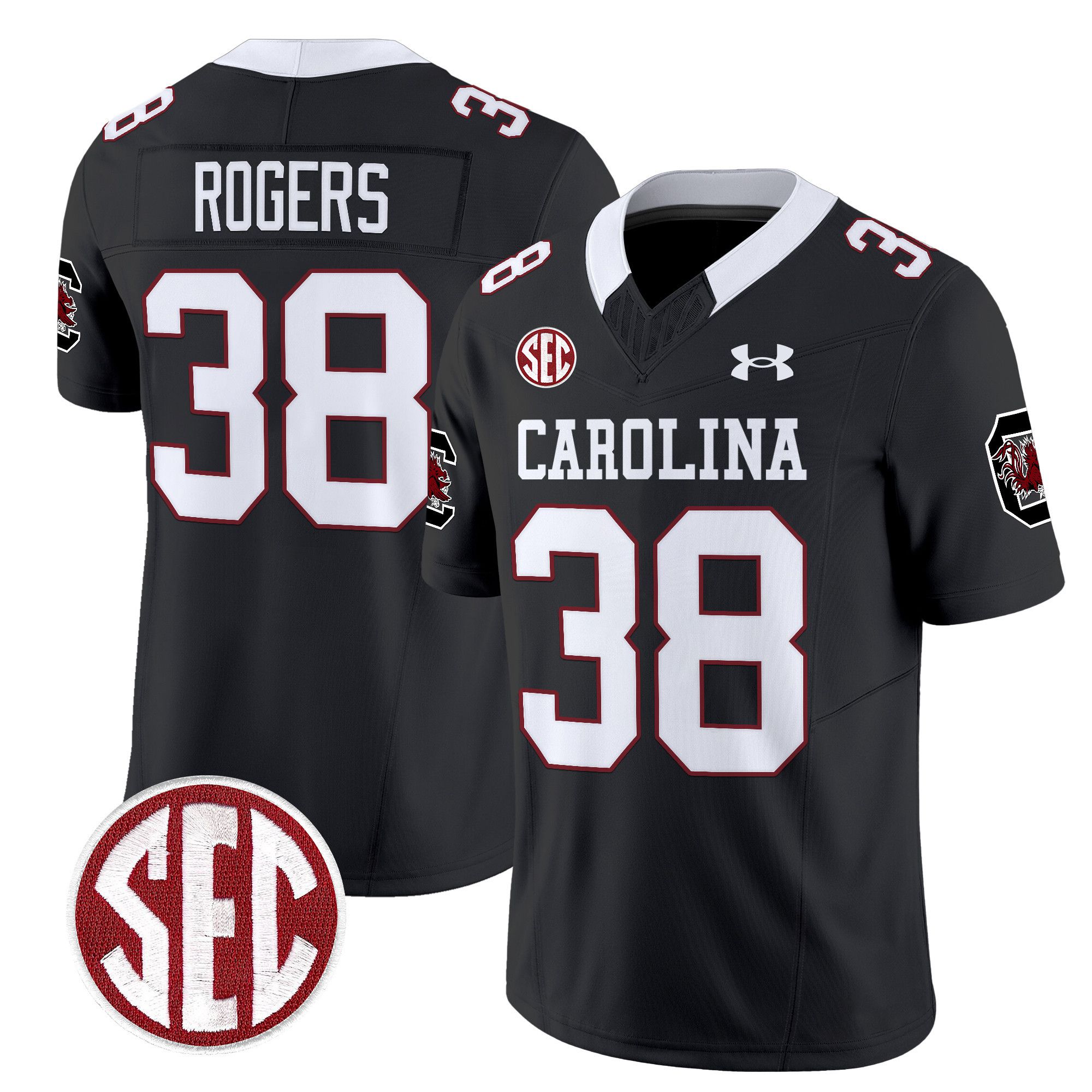 Men South Carolina Gamecocks #38 Rogers Black 1980 Throwback Vapor Limited 2024 NCAA Jersey